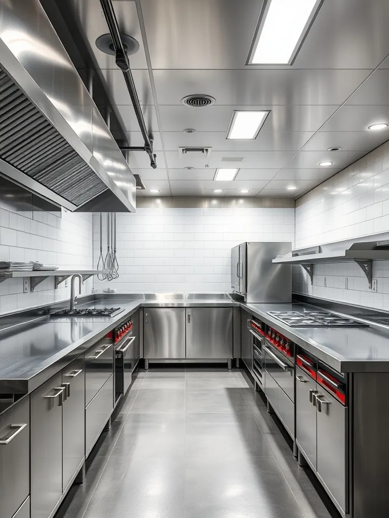 Professional industrial kitchen stainless steel surfaces cle